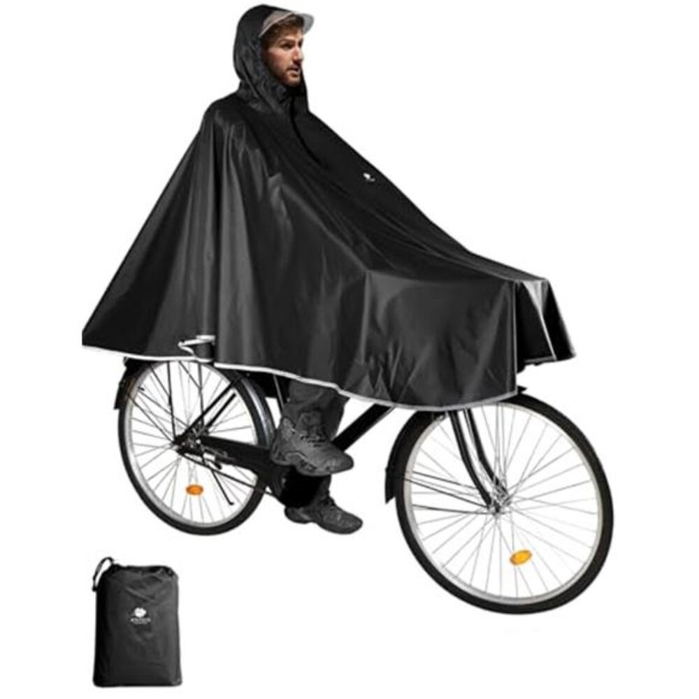 Waterproof Rain Poncho Bike Bicycle Cycling Hooded Lightweight Compact Reusable